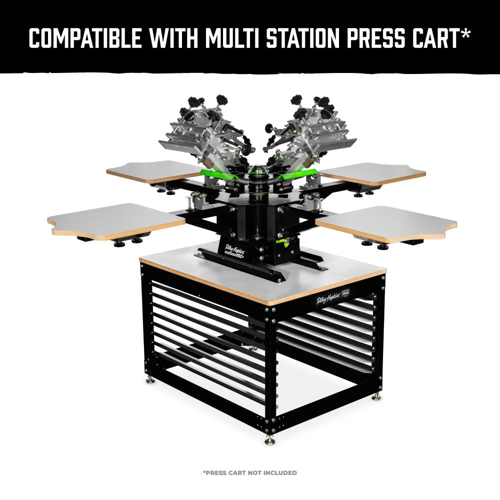 Riley Hopkins 250+ 4 Color 4 Station Screen Printing Press with XYZ Micro Registration 10