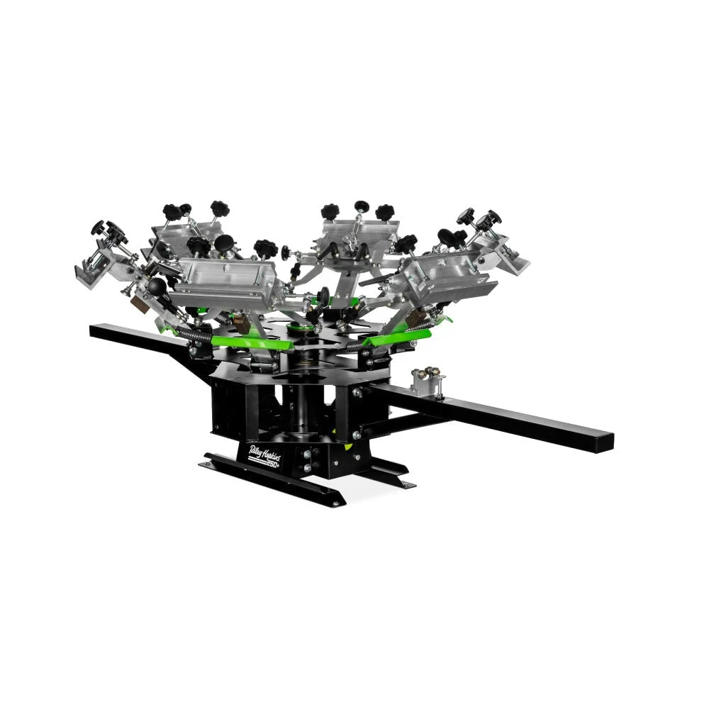 Riley Hopkins 250+ 6 Color 2 Station Screen Printing Press with XYZ Micro Registration 3