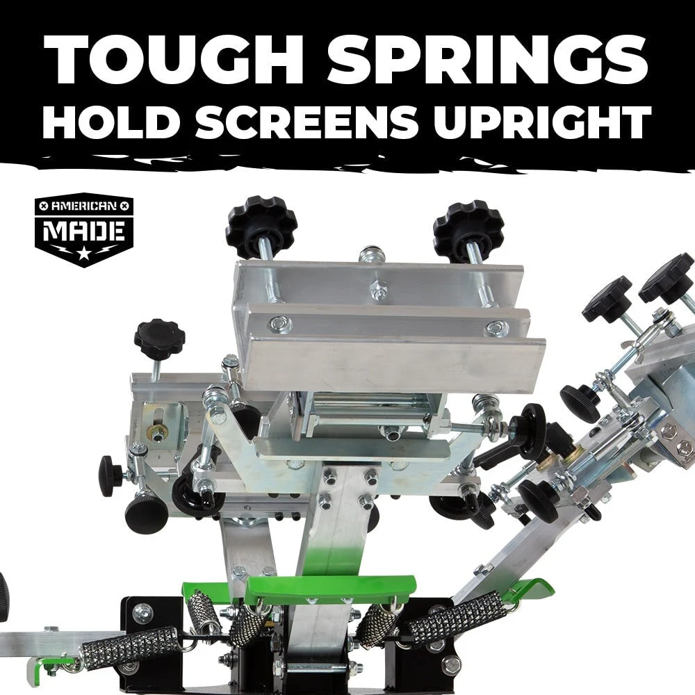 Riley Hopkins 250+ 4 Color 2 Station Screen Printing Press with XYZ Micro Registration 7