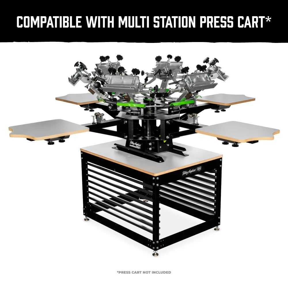 Riley Hopkins 250+ 6 Color 4 Station Screen Printing Press with XYZ Micro Registration 10