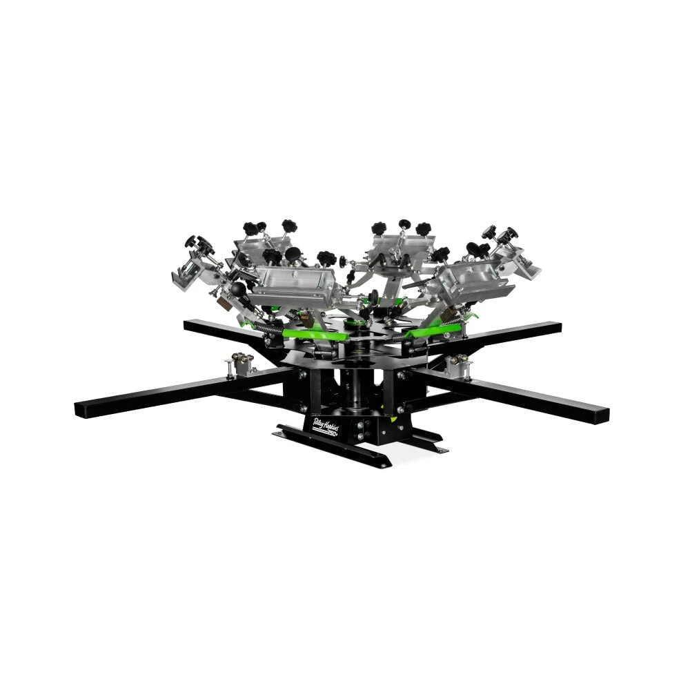 Riley Hopkins 250+ 6 Color 4 Station Screen Printing Press with XYZ Micro Registration 3